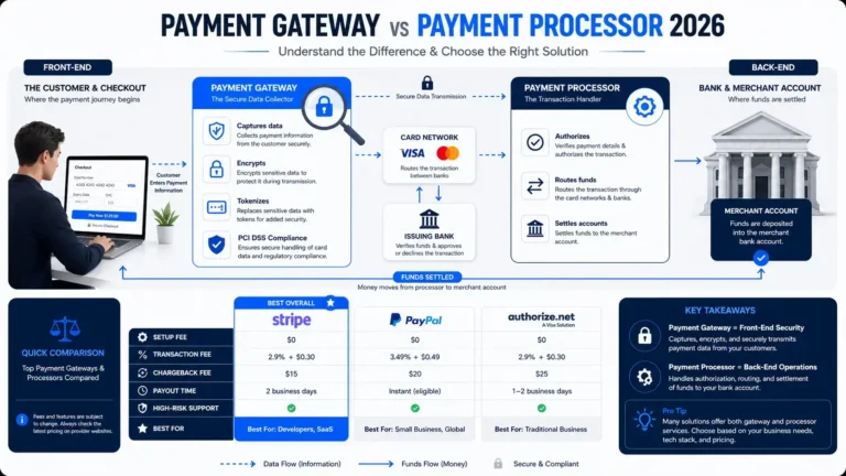 Payment Gateway vs Payment Processor : How to Choose the Right One in 2026